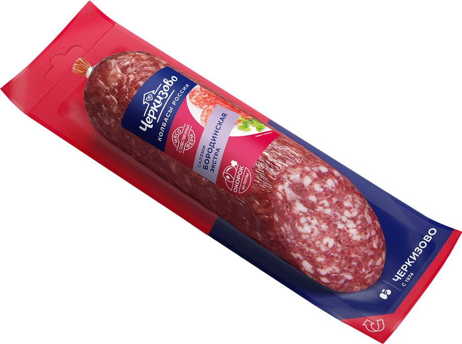 Колбаса сырокопченая ЧЕРКИЗОВО Бородинская Экстра со срезом, 200г, предпросмотр