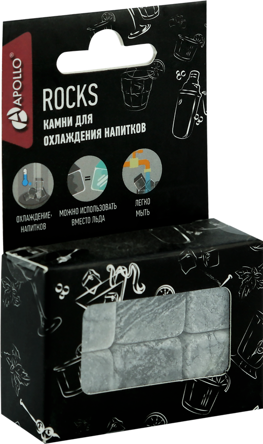 Камни д/охлаждения напитков APOLLO Rocks мрамор, 6шт. Арт RCK-06 (Китай), предпросмотр