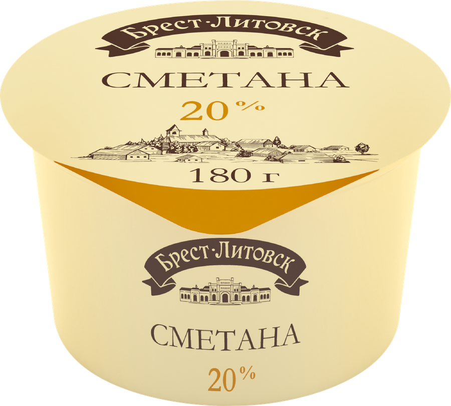 Сметана БРЕСТ-ЛИТОВСК 20%, без змж, 180г, превью