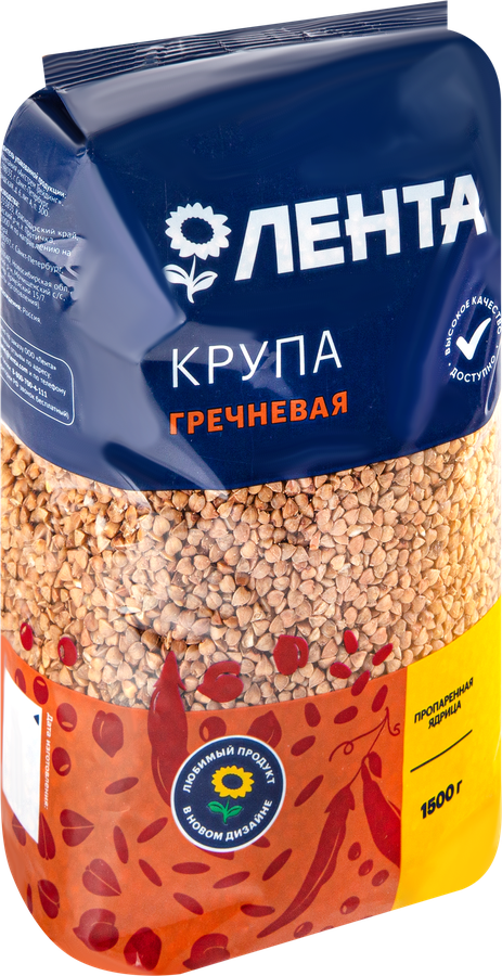 Крупа гречневая ЛЕНТА быстроразваривающаяся, 1,5кг, предпросмотр