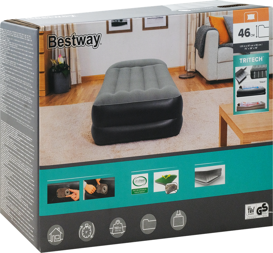 Матрас надувной BESTWAY Tritech 191х97х46см, c электронасосом, Арт. 67401, превью