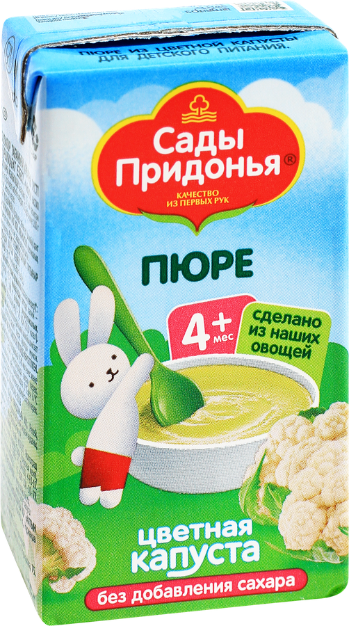 Пюре овощное САДЫ ПРИДОНЬЯ Цветная капуста, с 4 месяцев, 125г, превью
