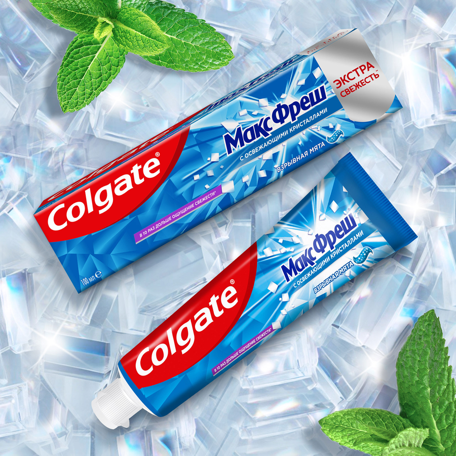 Зубная паста COLGATE Макс Фреш Взрывная мята с освежающими кристаллами для свежего дыхания и защиты от кариеса, 100мл, превью