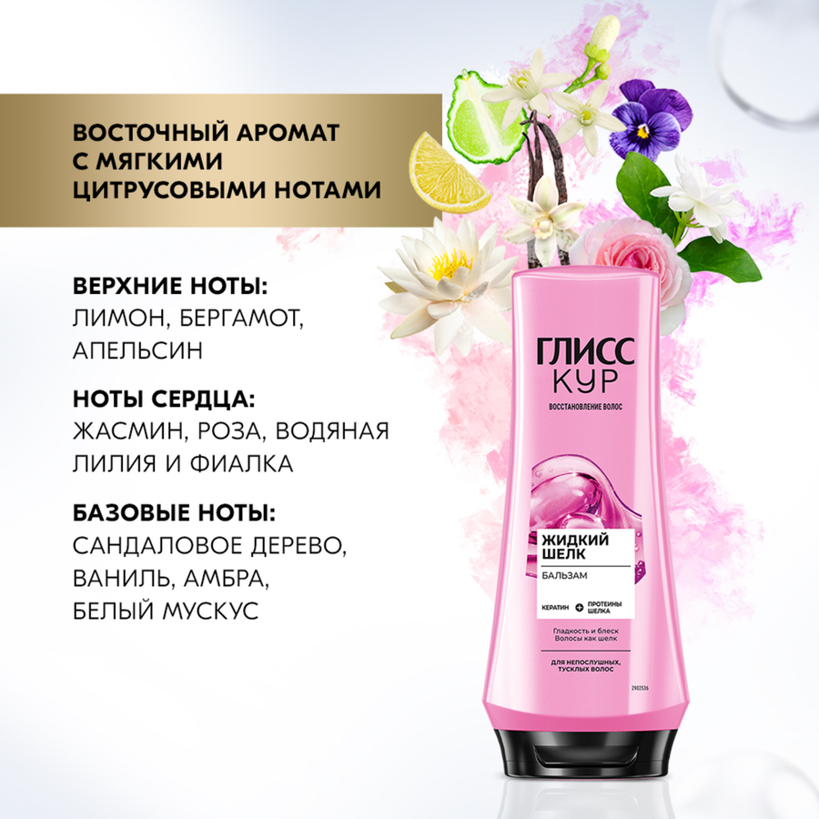 Бальзам для непослушных тусклых волос ГЛИСС КУР Жидкий шелк, 360мл, превью