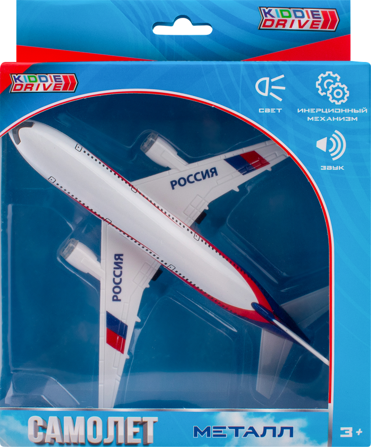 Игрушка KiddieDrive Самолет 18,5см, со звуковыми и световыми эффектами, Арт. 91016, превью