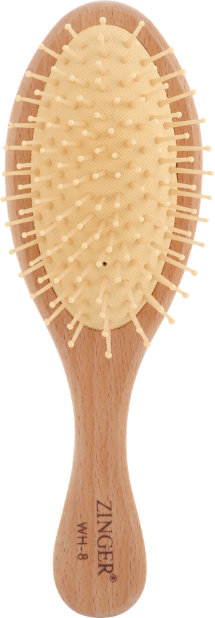 Расческа массажная ZINGER c пластиковыми зубьями, Арт. WH8 Wooden look Plastic Pins, предпросмотр