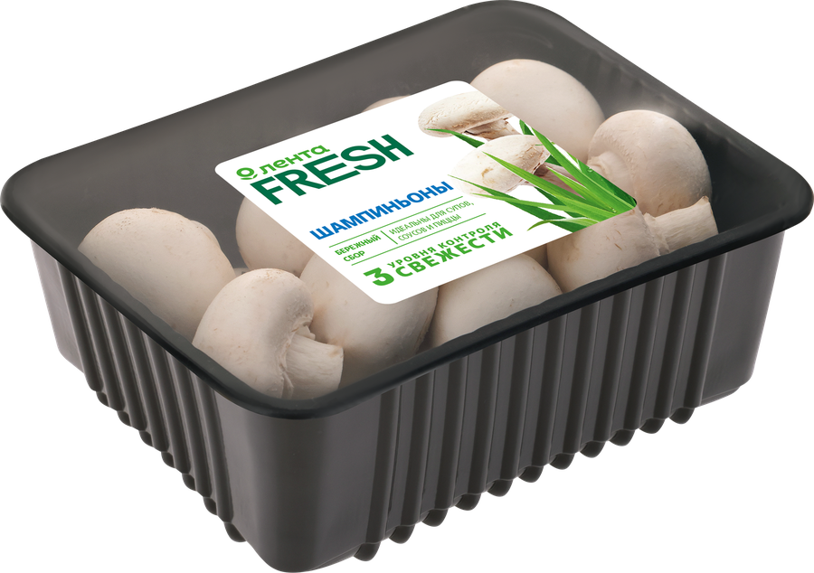 Шампиньоны ЛЕНТА FRESH, 400г, предпросмотр