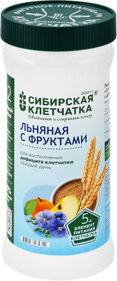 Клетчатка СИБИРСКАЯ КЛЕТЧАТКА Льняная с фруктами, 280г, предпросмотр