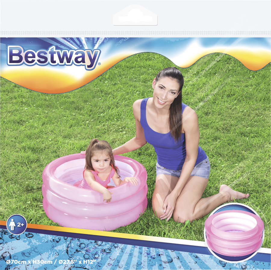 Бассейн надувной детский BESTWAY 43л 70x70x30см, от 2 лет, Арт. 51033, предпросмотр