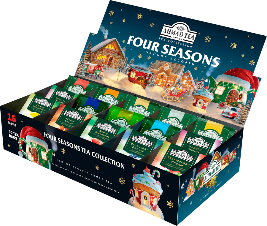 Набор черного и зеленого чая AHMAD TEA Four Seasons 15 вкусов, 90пак, превью