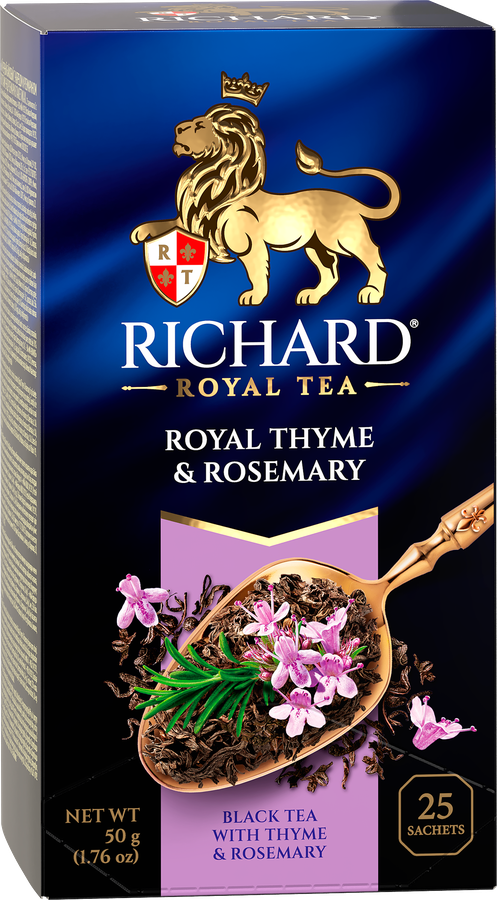 Чай черный RICHARD Royal Thyme&Rosemary байховый с чабрецом и розмарином, 100пак, предпросмотр