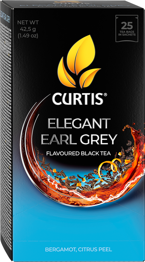 Чай черный CURTIS Elegant Earl Grey ароматизированный с добавками байховый, 25пак, предпросмотр