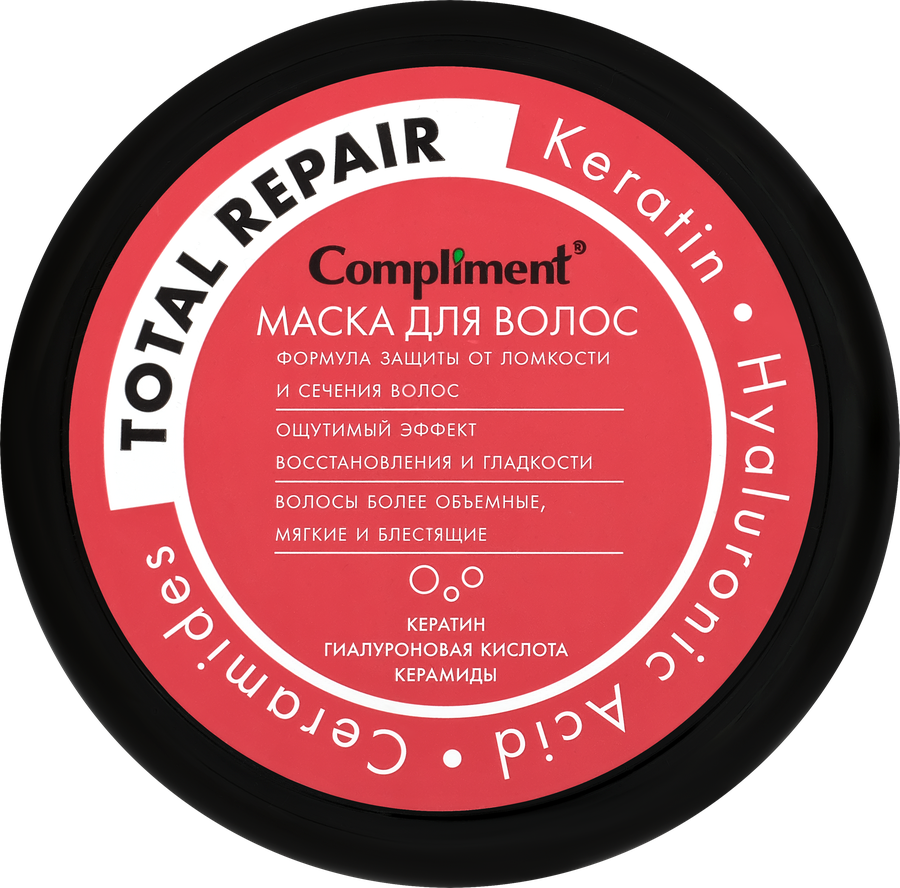 Маска для волос для поврежденных волос COMPLIMENT Total repair полное восстановление, 500мл, предпросмотр