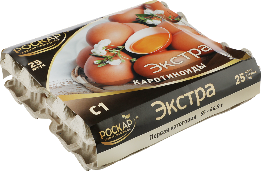 Яйцо куриное РОСКАР Экстра С1 столовое, 25шт, превью