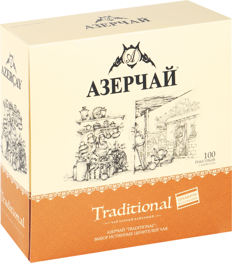 Чай черный АЗЕРЧАЙ Premium collection Traditional, 100пак, превью