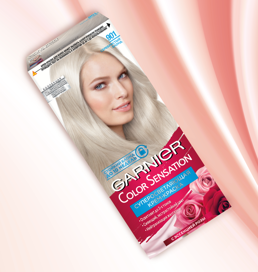 Краска для волос COLOR SENSATION 901 Серебристый блонд, 110мл, превью