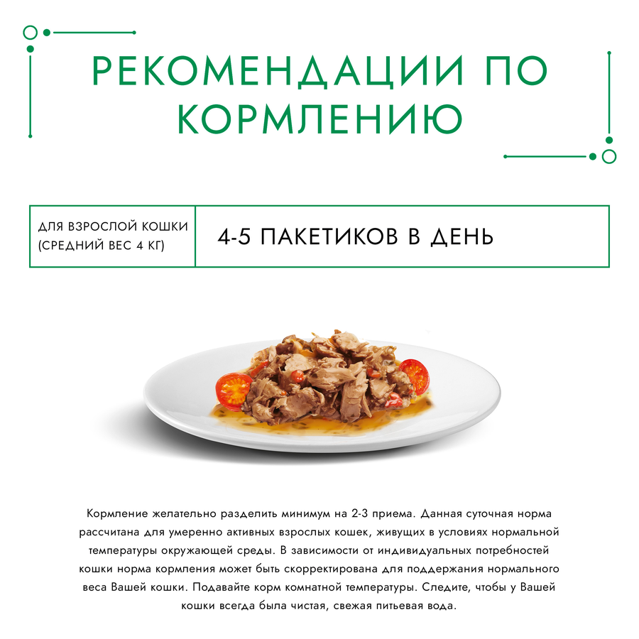 Корм влажный для взрослых кошек ГУРМЭ Натуральные рецепты, тушеная говядина с томатами, 75г, превью
