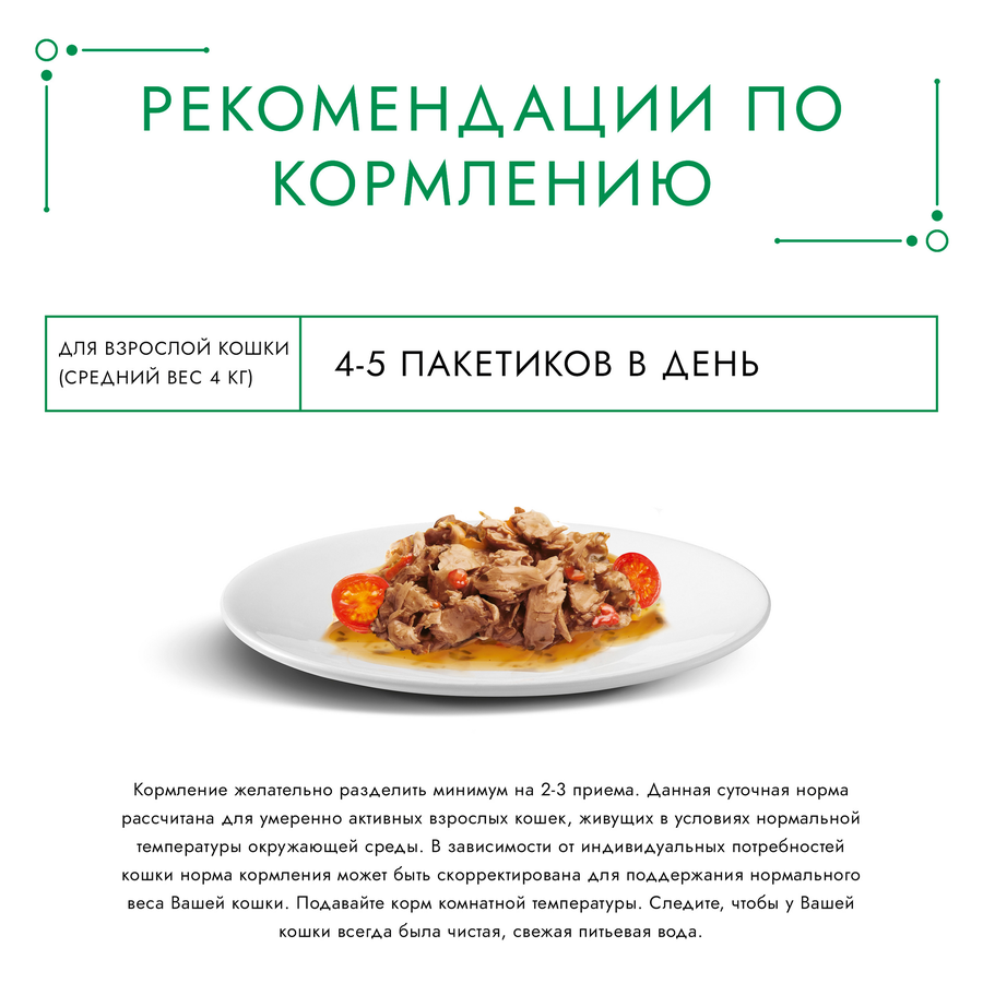 Корм влажный для взрослых кошек ГУРМЭ Натуральные рецепты, тушеная говядина с томатами, 75г, превью