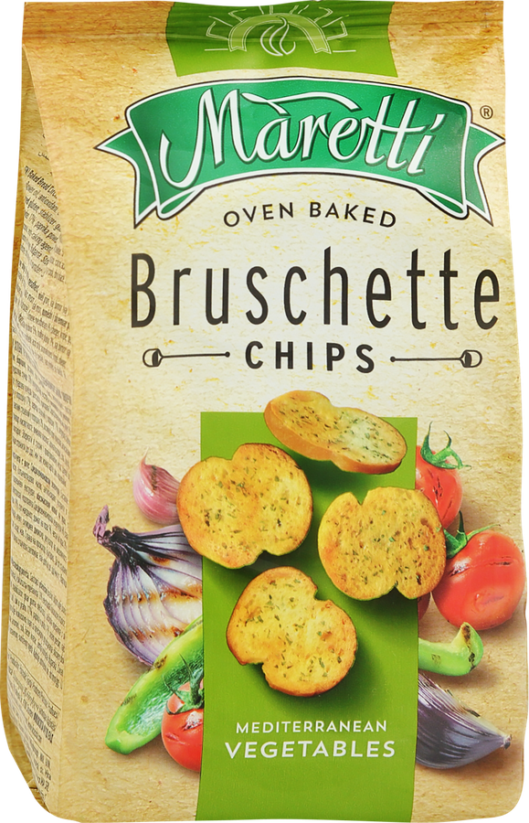 Сухарики пшеничные MARETTI Bruschette со вкусом средиземноморских овощей, 70г, предпросмотр