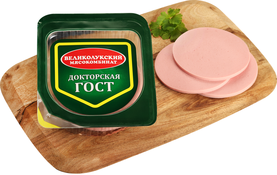 Колбаса вареная МК ВЕЛИКОЛУКСКИЙ Докторская ГОСТ, нарезка, 250г, превью