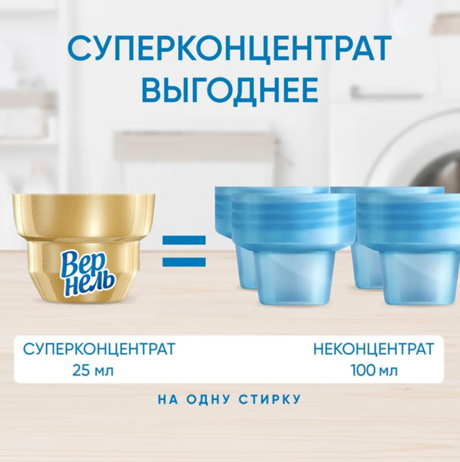 Кондиционер для белья ВЕРНЕЛЬ Ароматерапия+ Пион и белый чай, 1.74л, предпросмотр