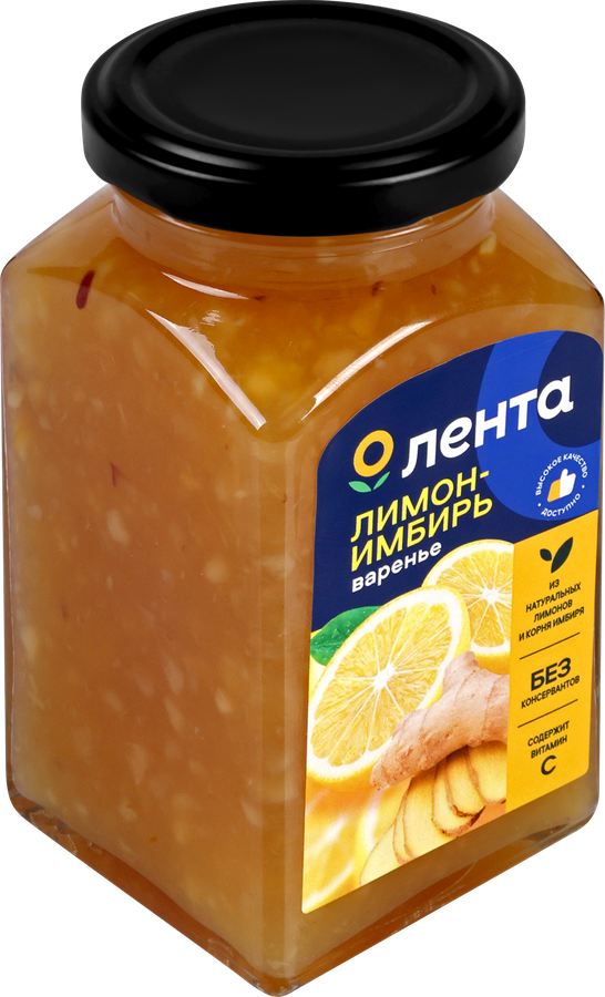 Варенье ЛЕНТА Лимонно-имбирное, 370г, превью