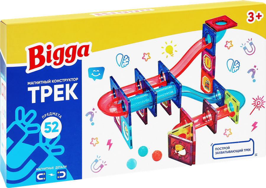 Конструктор магнитный BIGGA Трек, 52 предмета Арт. CB880388, превью