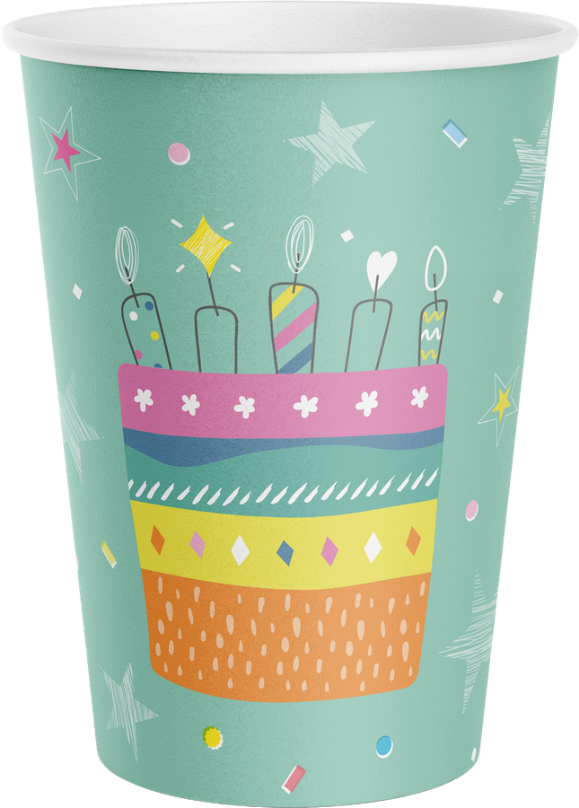 Стаканы одноразовые Happy Birthday 250мл бумажные Арт. СТК, 6шт, превью