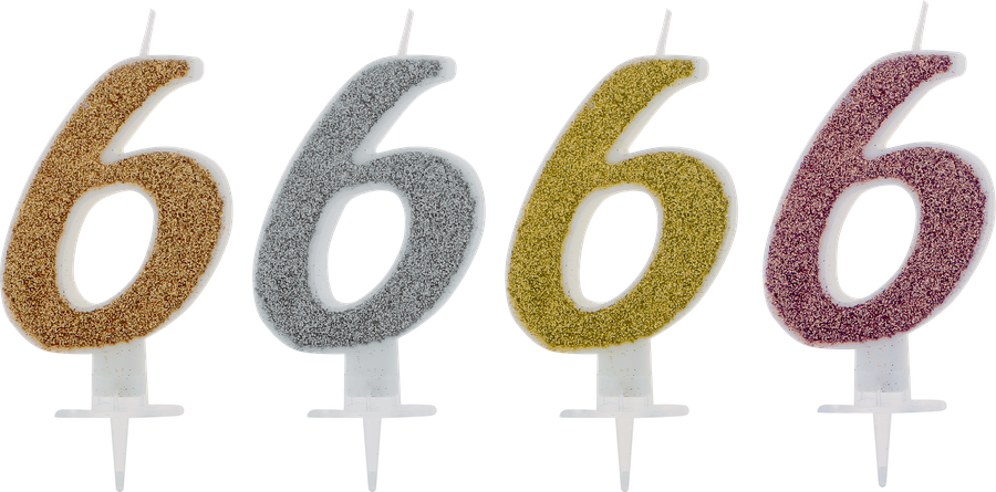 Свеча Цифра 6 блестящая Арт. СЦБ6, предпросмотр