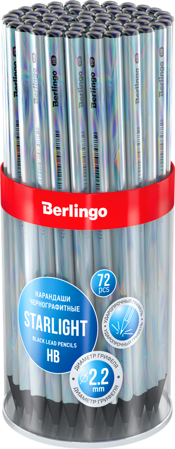 Карандаш чернографитный BERLINGO Starlight HB трехгранный Арт. BP01170, превью