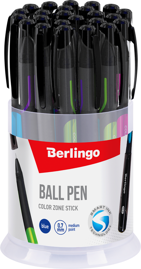 Ручка шариковая BERLINGO Color Zone 0,7мм синий Арт. CBp_70950, предпросмотр