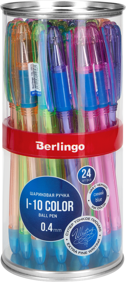 Ручка шариковая BERLINGO I-10 Color 0,4мм синий Арт. CBp_40015, предпросмотр