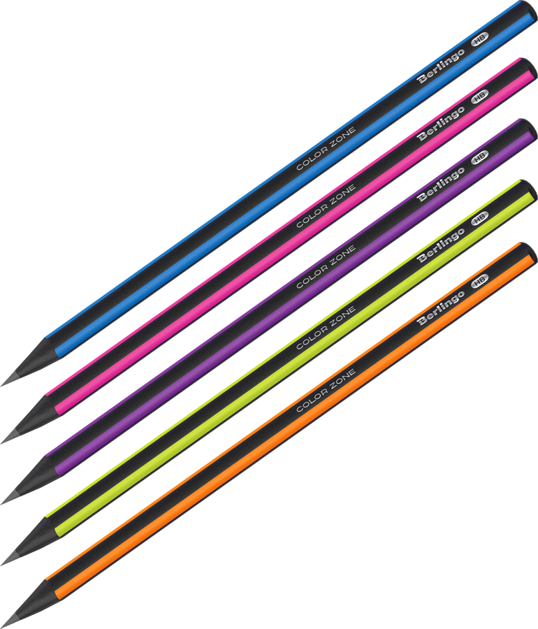 Карандаш чернографитный BERLINGO Color Zone HB трехгранный Арт. BP01305, предпросмотр