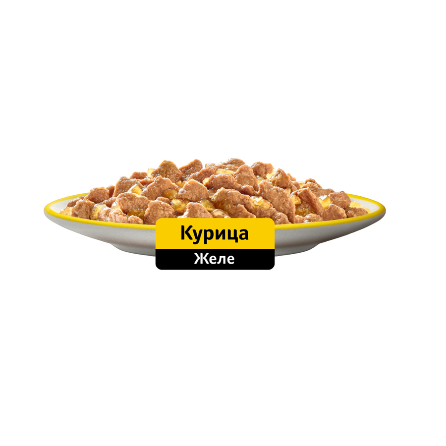 Корм консервированный для взрослых кошек WHISKAS желе с курицей, 75г, превью