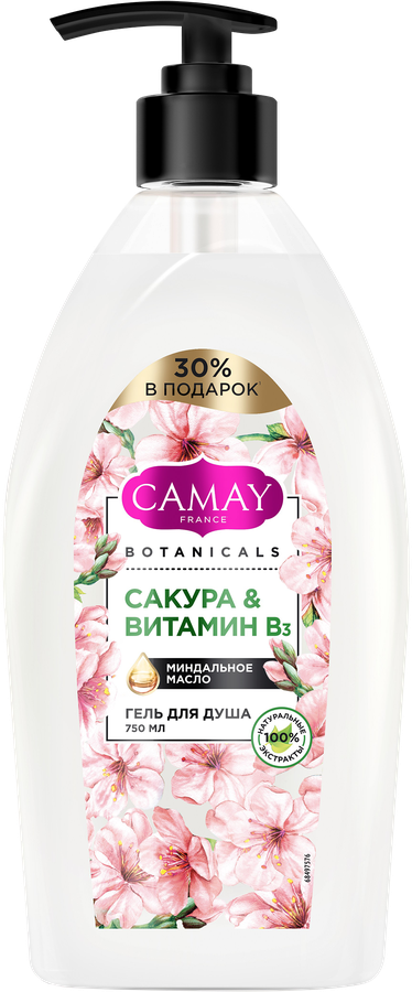 Гель для душа CAMAY Botanicals Японская сакура, 750мл, превью