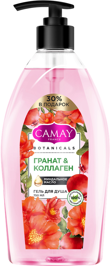 Гель для душа CAMAY Botanicals Цветы граната, 750мл, превью