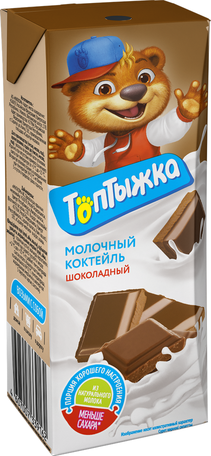 Коктейль молочный ультрапастеризованный ТОПТЫЖКА Шоколадный 3,2%, без змж, 200г, превью