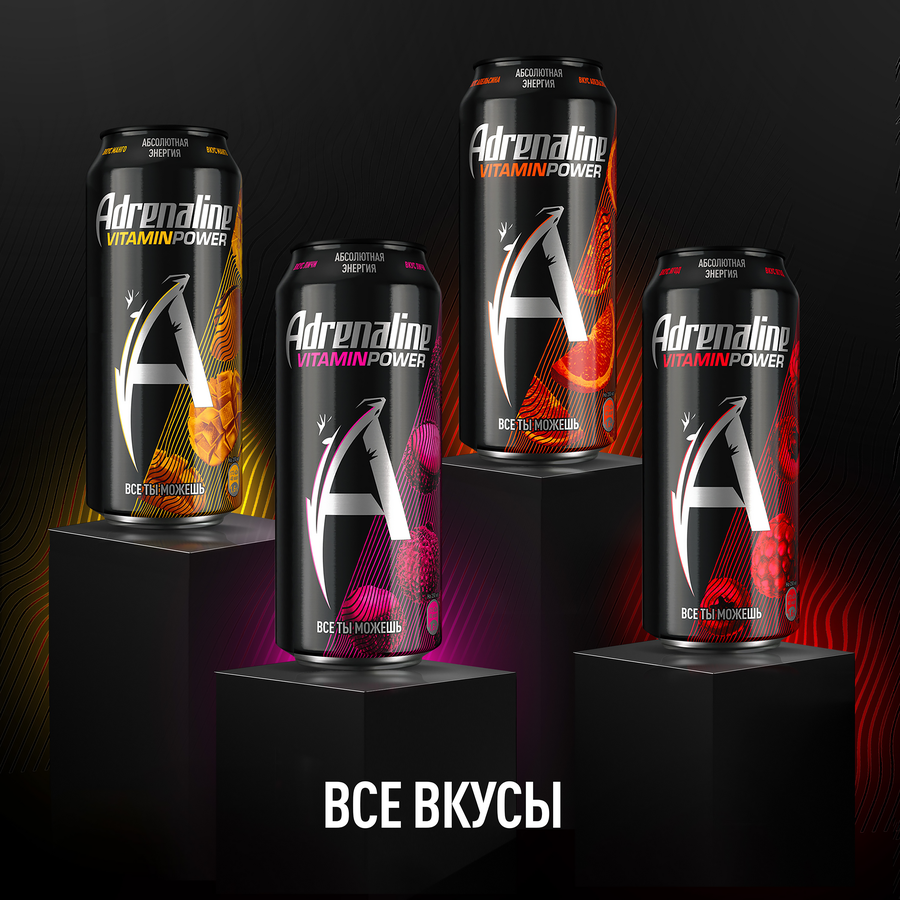 Напиток энергетический ADRENALINE Vitamin Power Манго газированный,  0.449л, предпросмотр