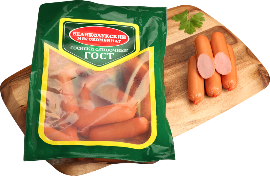 Сосиски МК ВЕЛИКОЛУКСКИЙ Сливочные ГОСТ, 650г, предпросмотр