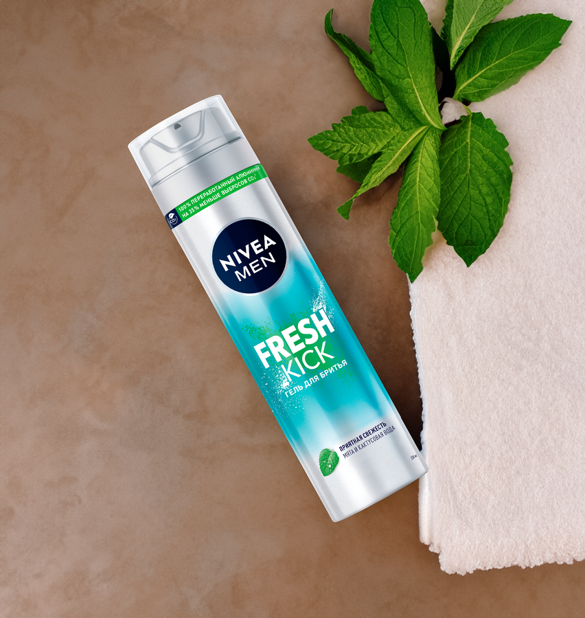 Гель для бритья NIVEA Men Fresh kick Приятная свежесть с мятой, 200мл, предпросмотр
