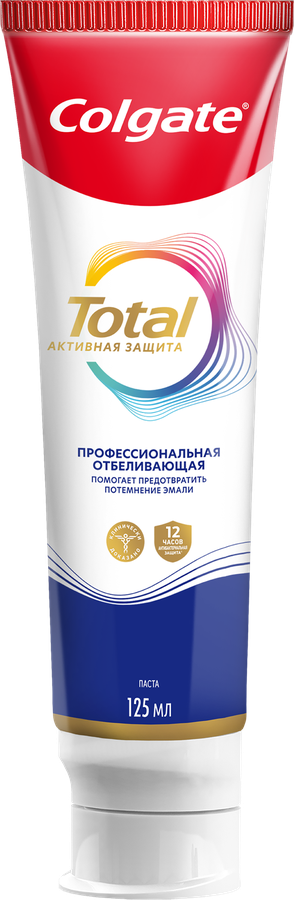 Зубная паста COLGATE Total 12 Профессиональная отбеливающая с цинком и аргинином для борьбы с потемнениями эмали и с антибактериальной защиты, 125мл, превью