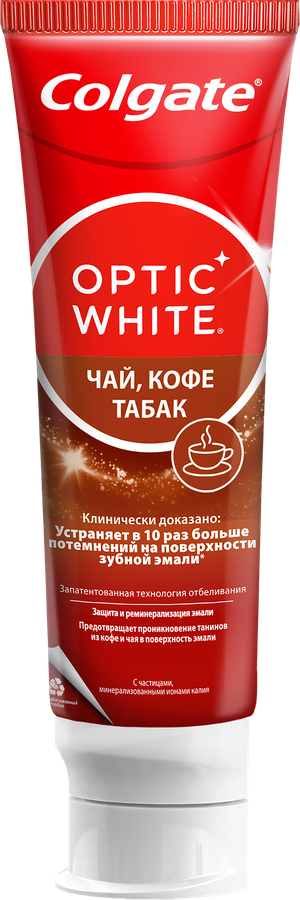Зубная паста COLGATE отбеливающая для ценителей чая, кофе и табака с натуральными маслами мяты, 75мл, превью