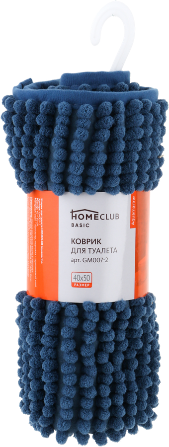 Коврик для туалета и ванной HOMECLUB Aquamarine 40х50см, шенилл, в ассорт Арт. GM007-2, превью