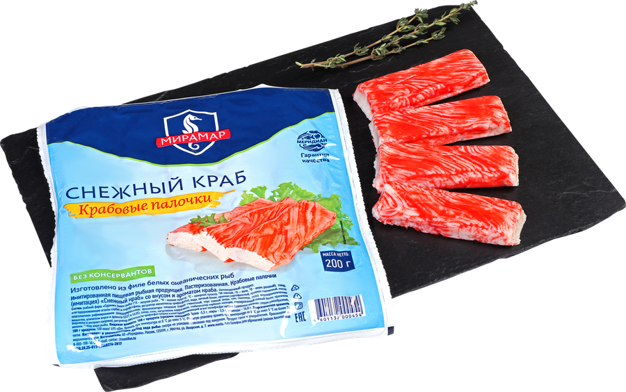 Крабовые палочки МИРАМАР Снежный краб, 200г, превью