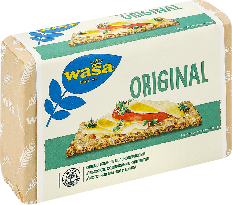 Хлебцы WASA ржаные цельнозерновые, 275 г, предпросмотр