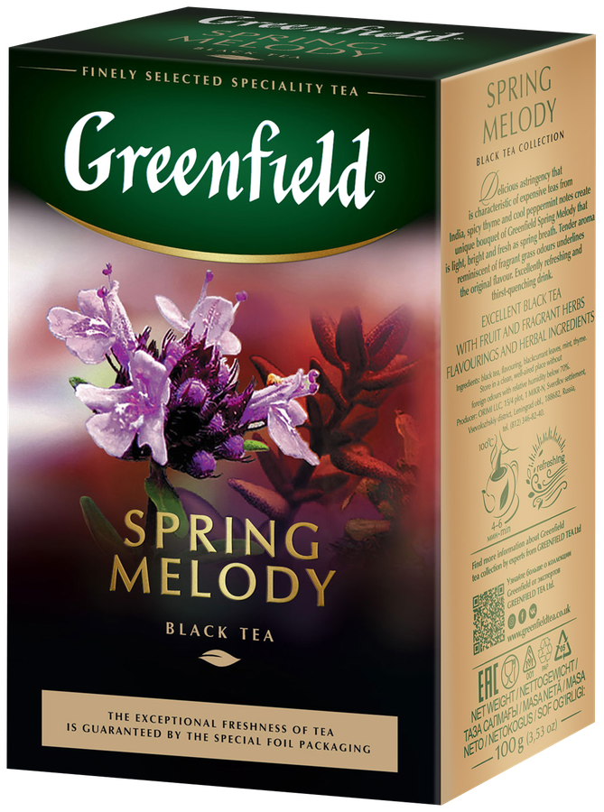 Чай черный GREENFIELD Спринг Мелоди байховый, листовой, 100г, превью