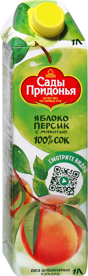Сок САДЫ ПРИДОНЬЯ Яблоко, персик, 1л, предпросмотр