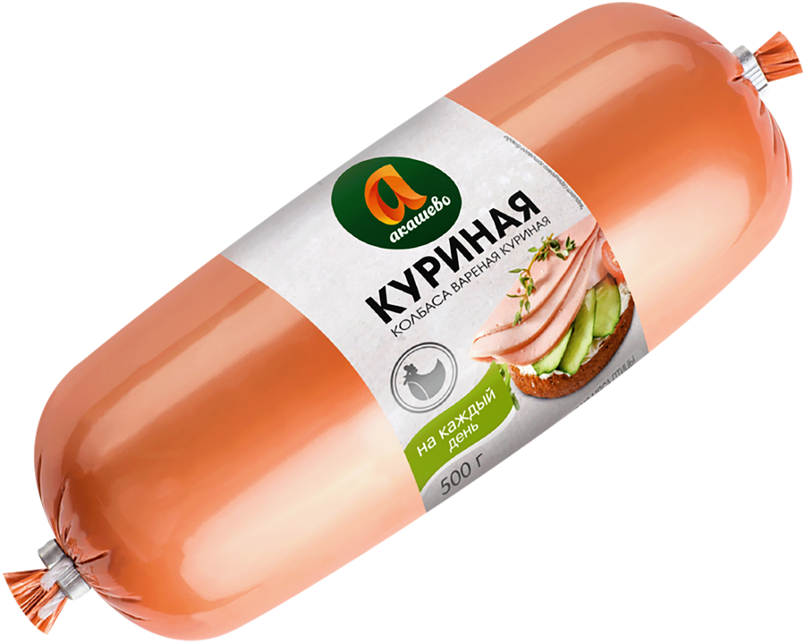 Колбаса вареная АКАШЕВО Куриная, 500г, предпросмотр