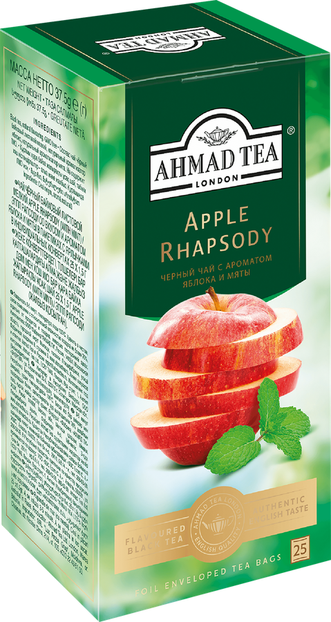 Чай черный AHMAD TEA Apple Rhapsody с ароматом яблока и мяты, 25пак, превью