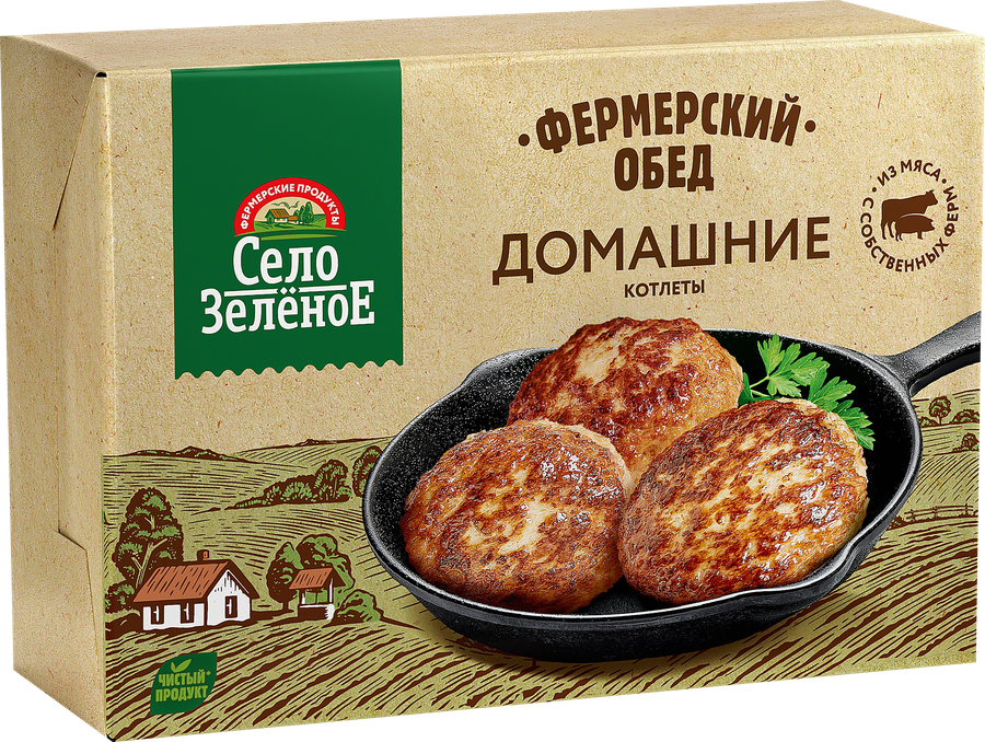 Котлеты СЕЛО ЗЕЛЁНОЕ Домашние, категория В, 500г, предпросмотр